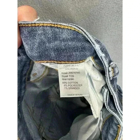 Judy Blue Skinny Fit Jeans Womens Size 7/28 Buffalo Plaid Distressed JB82167MD - Picture 8 of 12